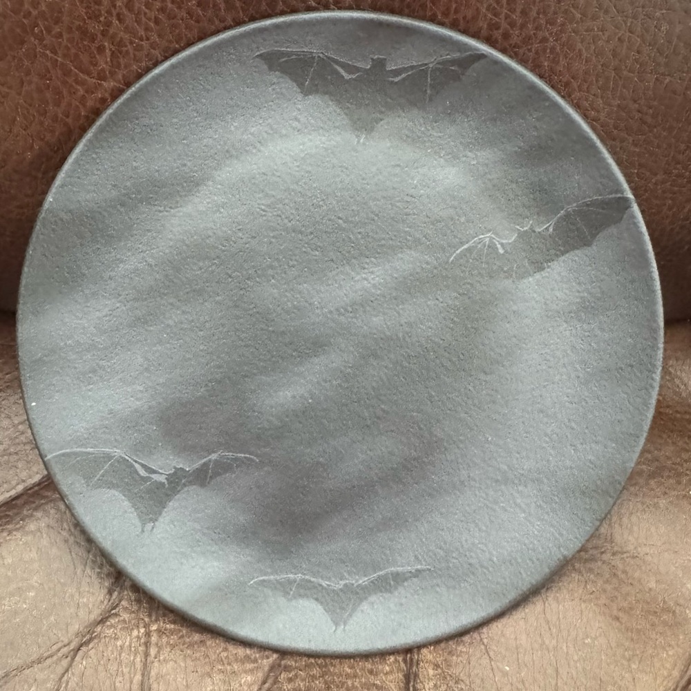 Flying Bats Stoneware Halloween Salad Plate